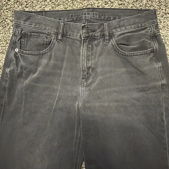 American Eagle Low Rise Skater Jeans Women's Size 8 Black Baggy Wide Leg Grunge - Picture 2 of 11